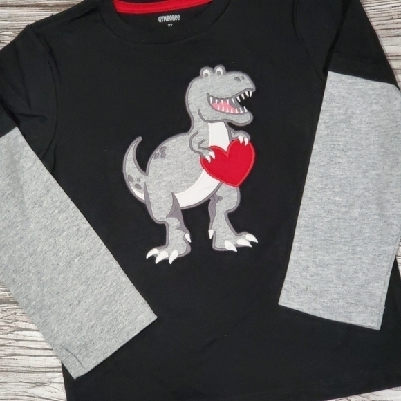 Valentine's Day Dinosaur Embroidered Top Gymboree Valentine's Cutie Collection - Picture 3 of 4